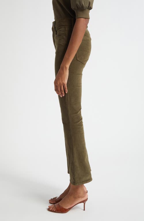 Veronica Beard Carson High Waist Ankle Flare Leg Corduroy Pants In Green