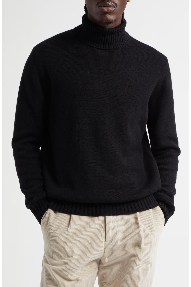 Cashmere Turtleneck Sweater, Main, color, BLACK