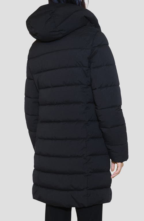 Shop Mango Water Repellent Hooded Quilted Coat In Black