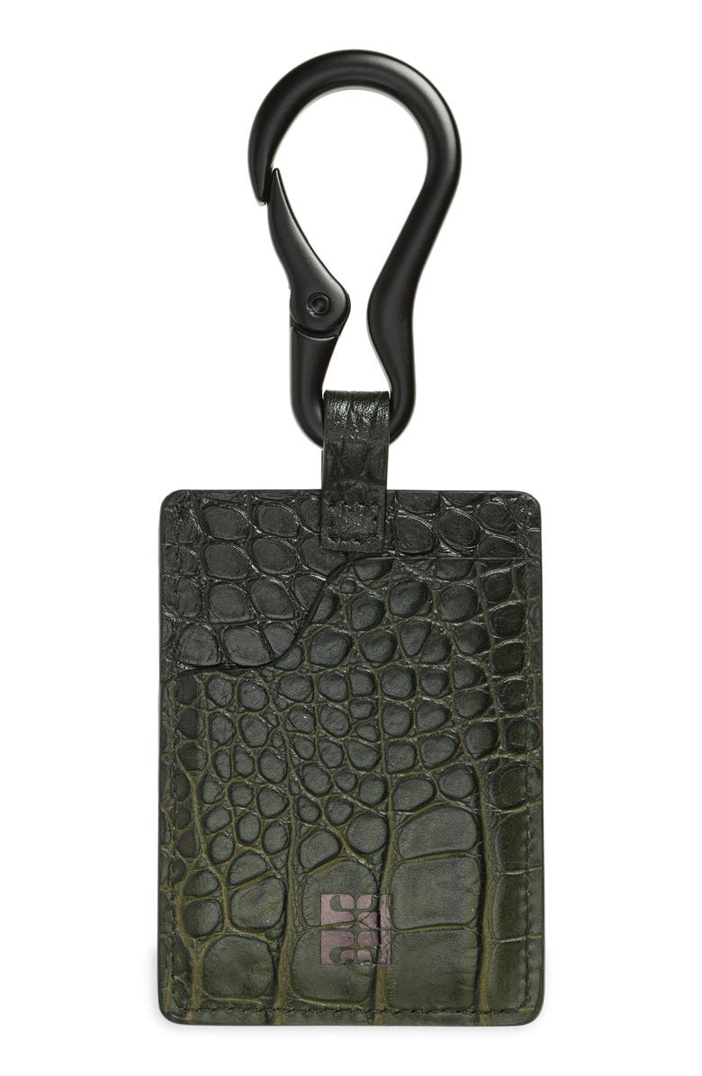 ASHYA Croc Embossed Leather Card Holder, Alternate, color, 