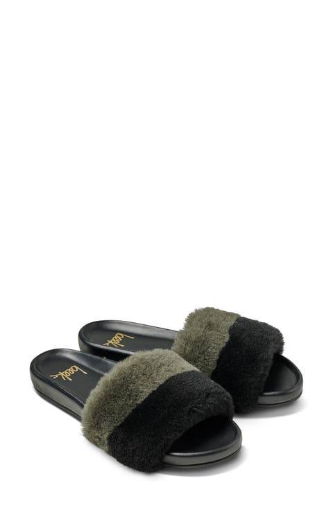 Gallito Genuine Shearling Slide Sandal (Women)
