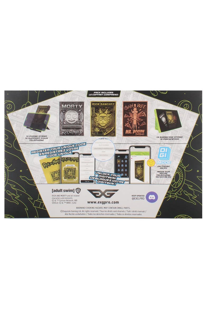 Digiplate Starter Pack Rick & Morty 3 Metal Cards Phone Stand, Alternate, color, Multicolored