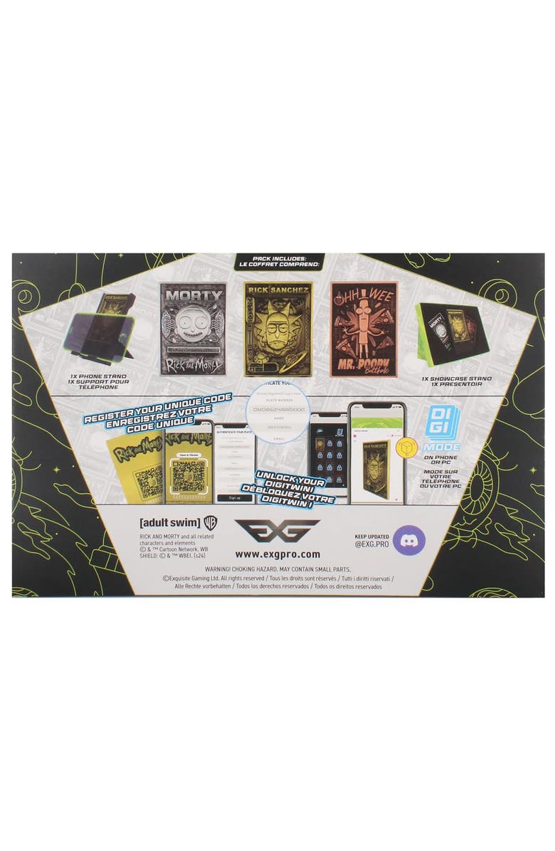 Exquisite Gaming Digiplate Starter Pack Rick 
Morty 3 Metal Cards Phone Stand, Alternate, color, Multicolored
