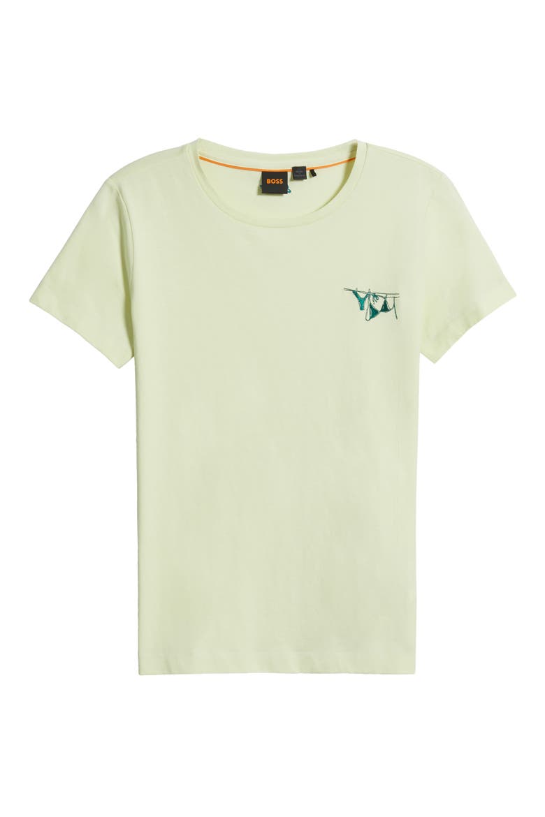 Elove Embroidered Short Sleeve Cotton T-Shirt, Alternate, color, CUCUMBER