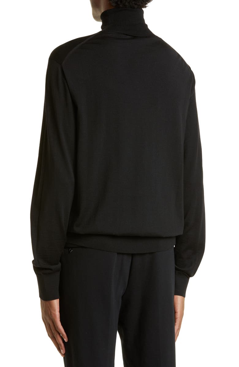 Dolce&Gabbana Intarsia Logo Virgin Wool Blend Turtleneck Sweater, Alternate, color, 