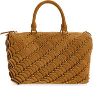 Rabanne Paco Nubuck Leather Boston Bag