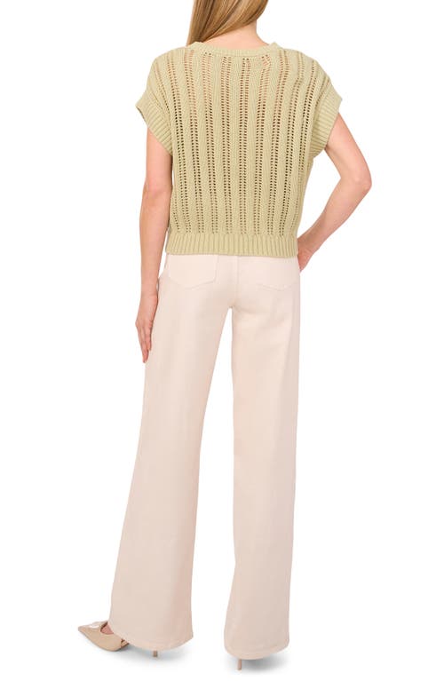 HALOGENR HALOGEN(R) OPEN STITCH SHORT SLEEVE SWEATER