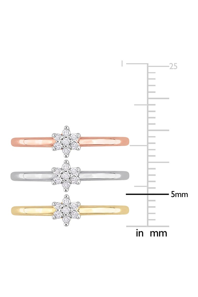 Set Of 3 Floral Diamond Rings - 0.21ct., Alternate, color, MULTI