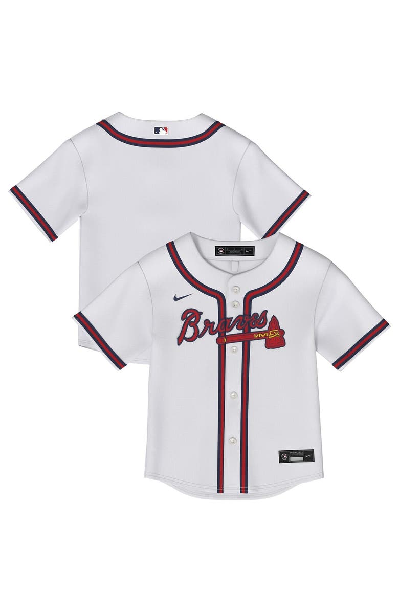 Outerstuff Toddler White Atlanta Braves Home Replica Jersey, Main, color, 