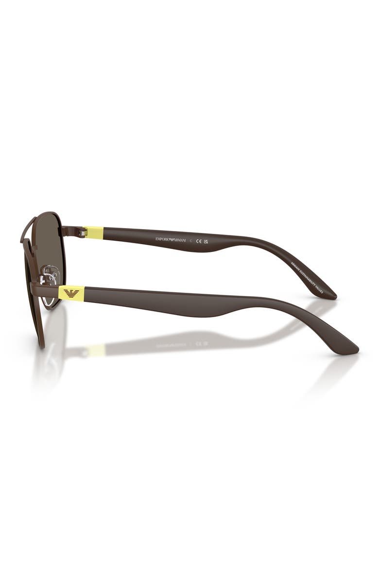Kids' 51mm Square Sunglasses, Alternate, color, MATTE BROWN / DARK BROWN
