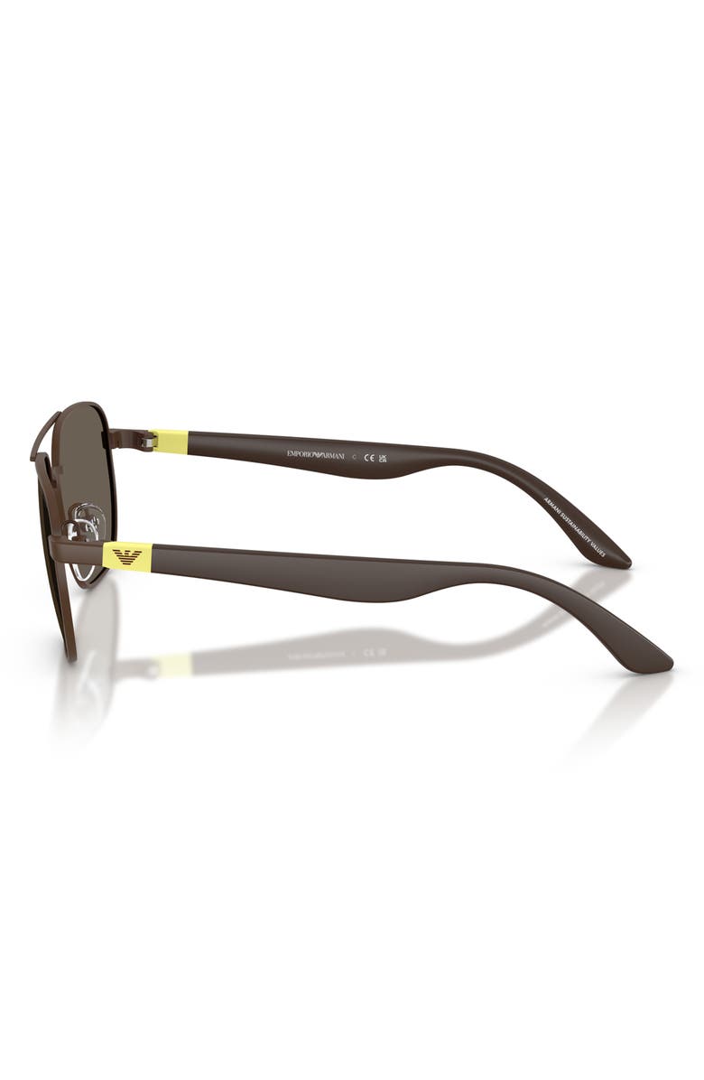 Emporio Armani Kids' 51mm Square Sunglasses, Alternate, color, Matte Brown / Dark Brown