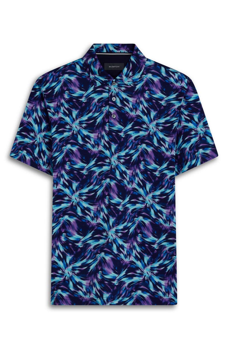 Bugatchi Digital Print Cotton Polo Shirt, Alternate, color, Orchid