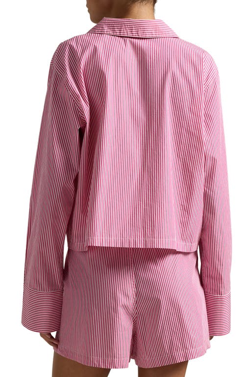 Polo Ralph Lauren Crop Cotton Poplin Short Pajamas In College Pink