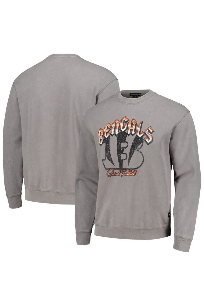 Unisex The Wild Collective Gray Cincinnati Bengals Distressed Pullover Sweatshirt, Main, color, Gray