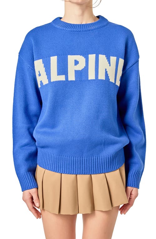 English Factory Statement Sweater In Blue
