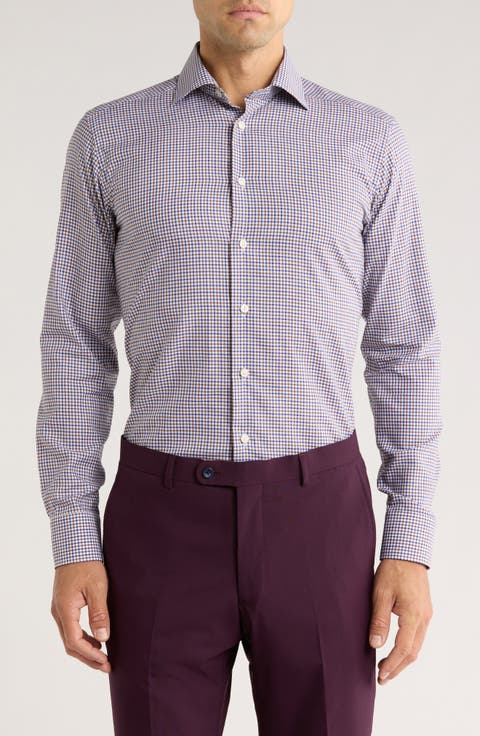 Micro Check Slim Fit Dress Shirt