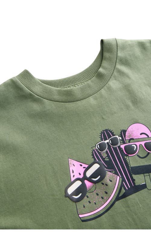 Next Kids' Surf Vacay Cotton Graphic Pocket T-shirt In Green