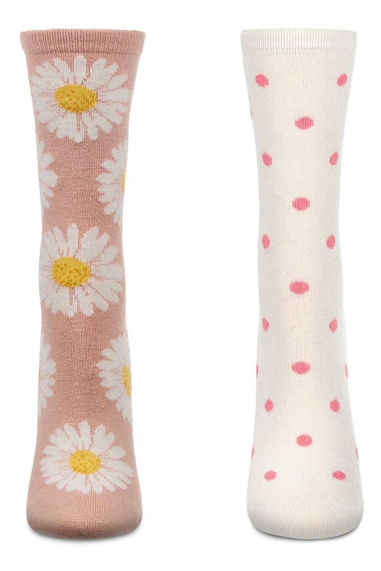 Assorted 2-Pack Crew Socks, Alternate, color, PINK