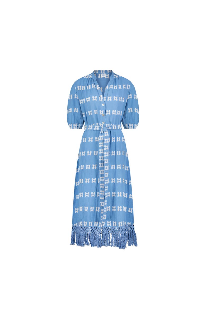 Mer St. Barth Estelle Womens Fringed Shirtdress, Main, color, Sky Blue