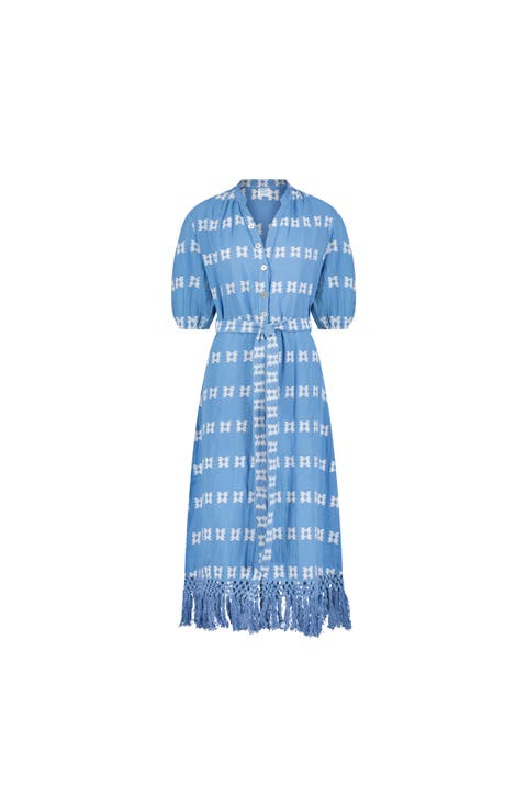 Estelle Womens Fringed Shirtdress