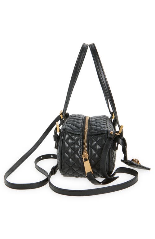 Versace Mini Tag Bowling Quilted Leather Shoulder Bag