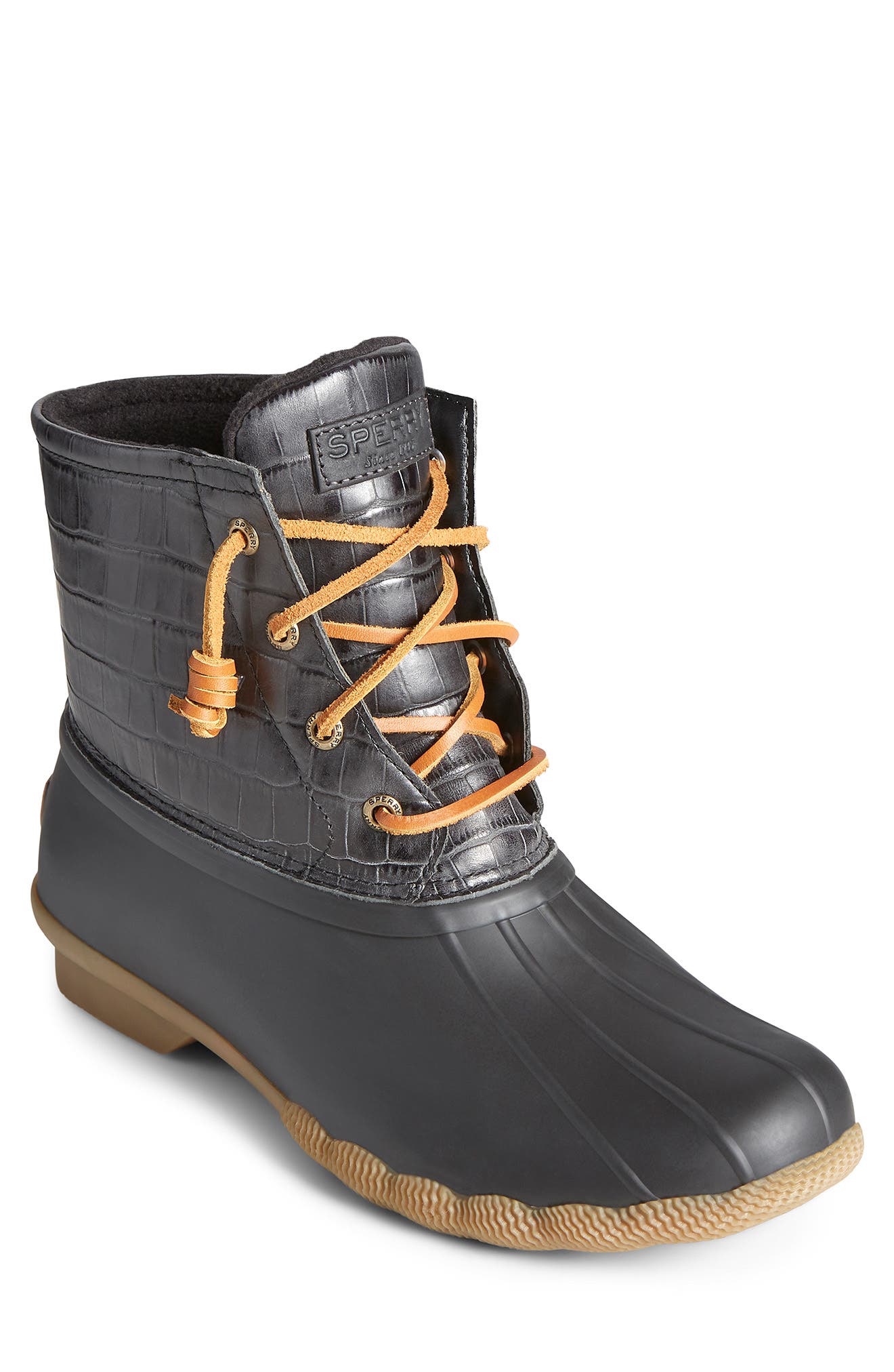 Sperry Saltwater Croc Embossed Water Resistant Duck Boot, Main, color, 