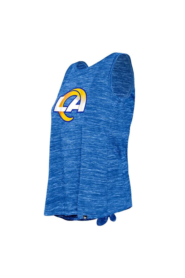 Women's New Era Royal Los Angeles Rams Space Dye Tie-Back Tank Top, Alternate, color, Royal