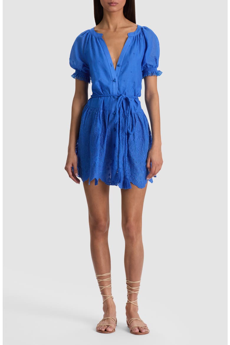 Thalia Cotton Puff Sleeve Minidress, Main, color, BLUE IRIS