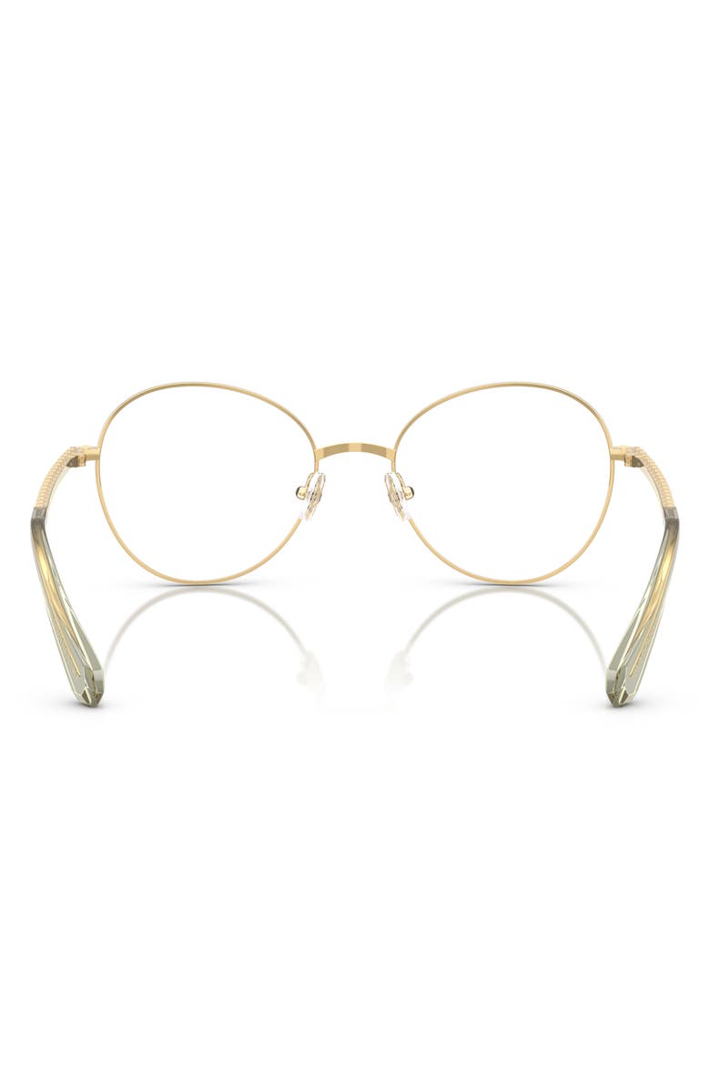Swarovski 54mm Round Optical Glasses, Alternate, color, Shiny Gold
