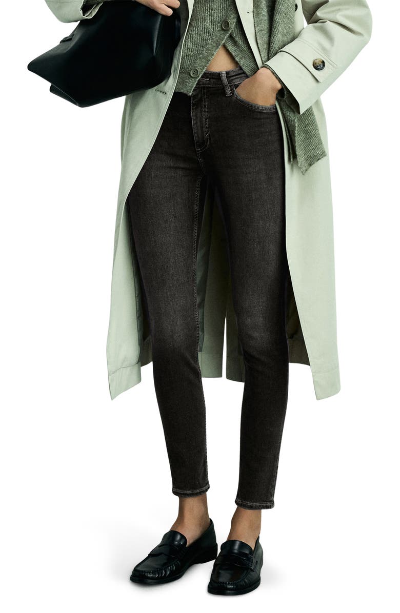 MANGO Newisa Mid Rise Skinny Jeans, Main, color, Open Grey