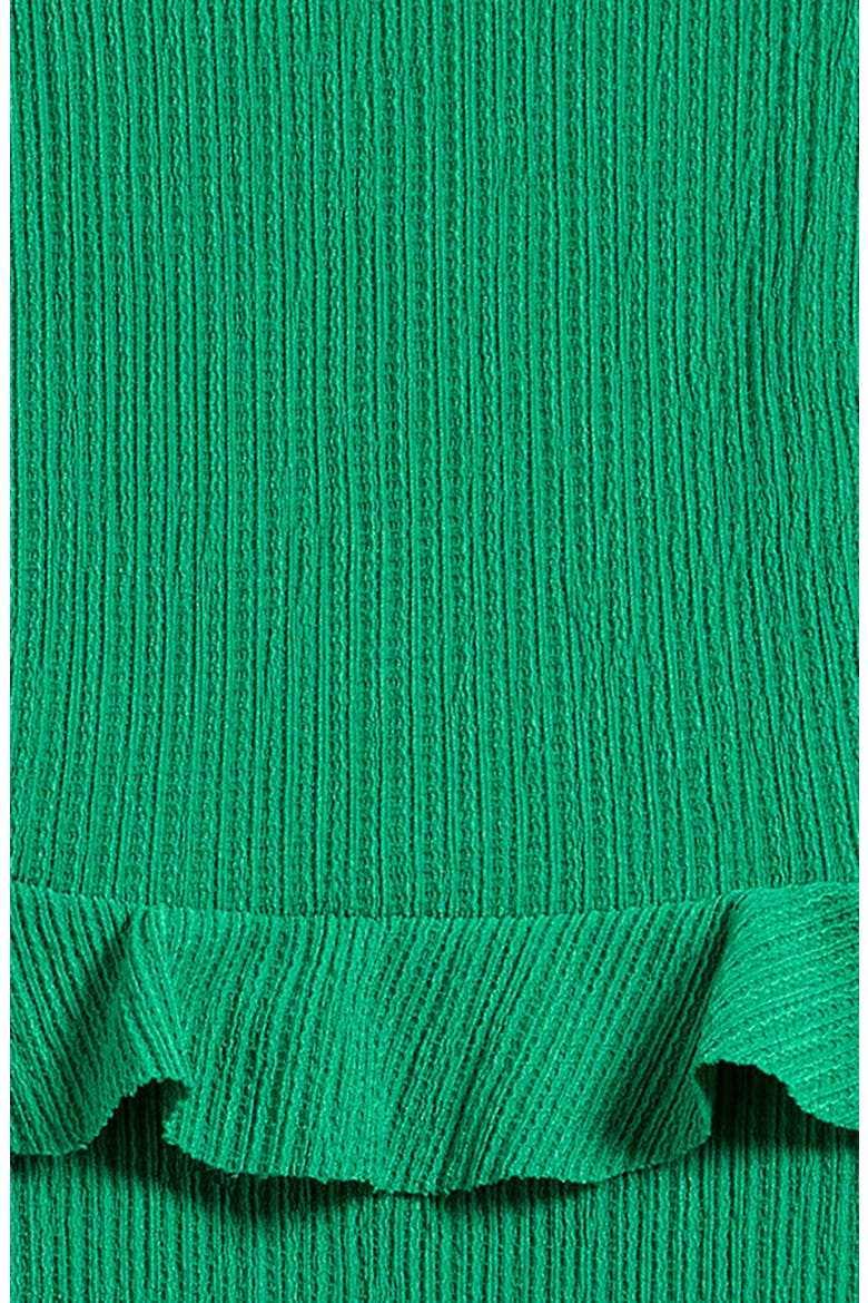 Kids' Ruffle Textured Knit Party Dress, Alternate, color, KELLY GREEN
