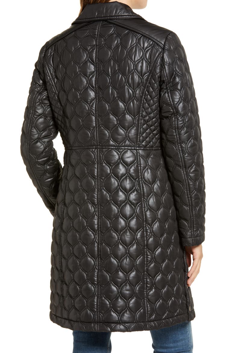 Mix Stitch Quilted Walker Jacket, Alternate, color, BLACK