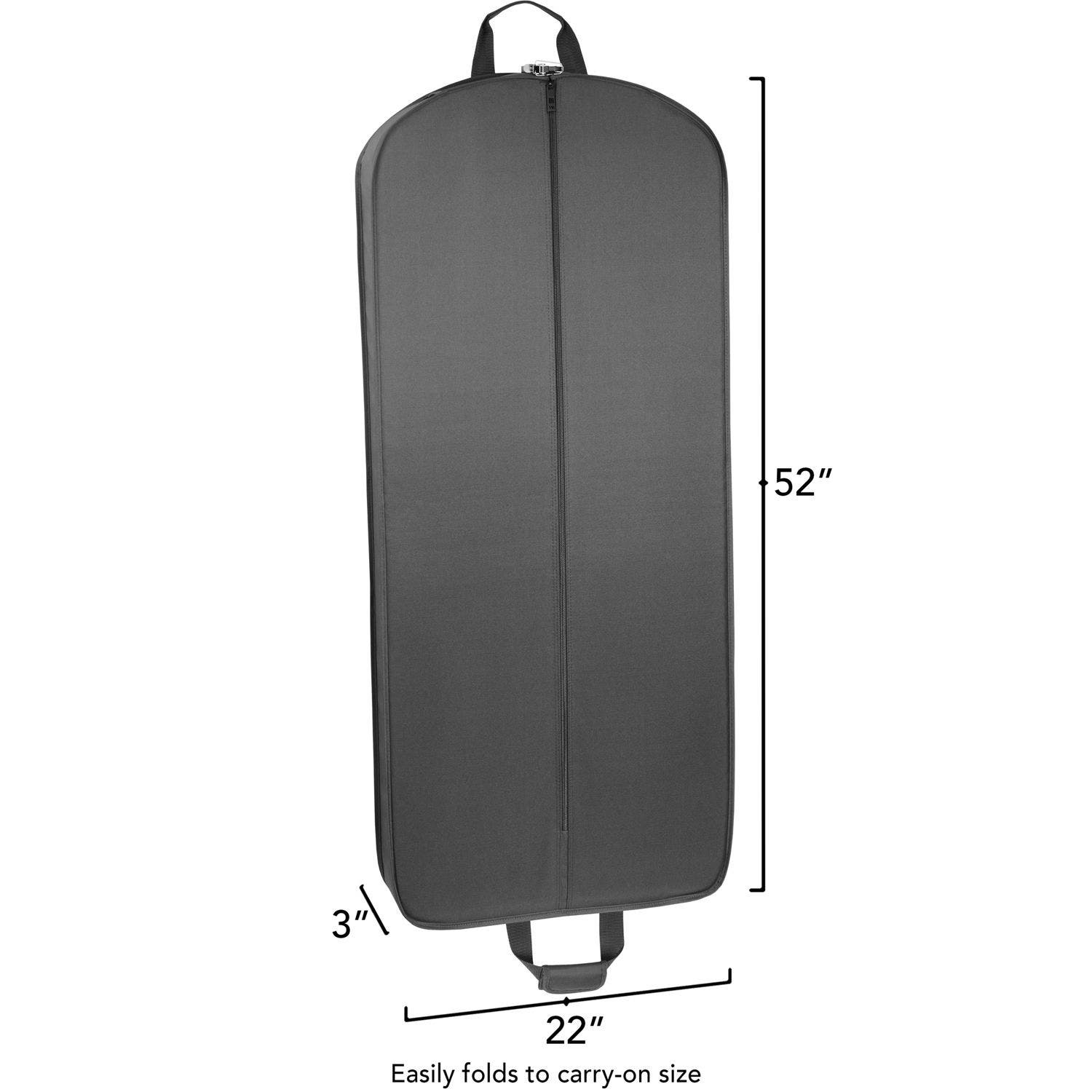 Wallybags 52" Deluxe Travel Garment Bag with two pockets, Black, Alternate, color, Black