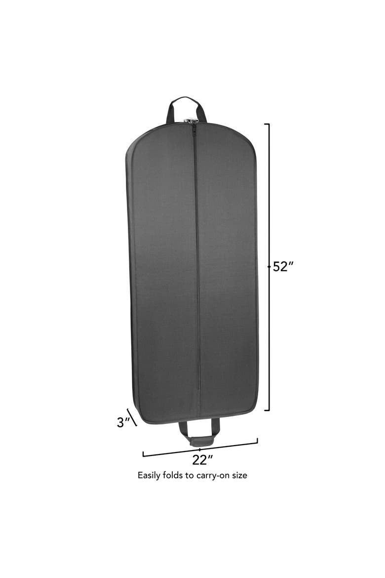 52" Deluxe Travel Garment Bag with two pockets, Alternate, color, Black