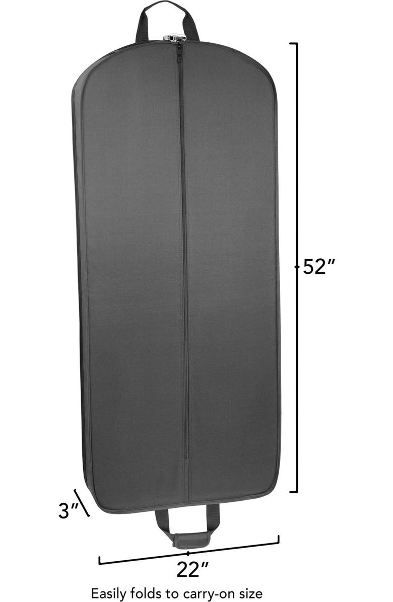 Wallybags 52" Deluxe Travel Garment Bag with two pockets, Black, Alternate, color, Black