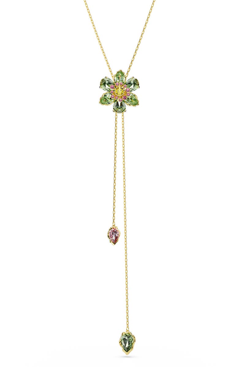 Swarovski Idyllia Floral Charm Lariat Necklace, Alternate, color, Multi