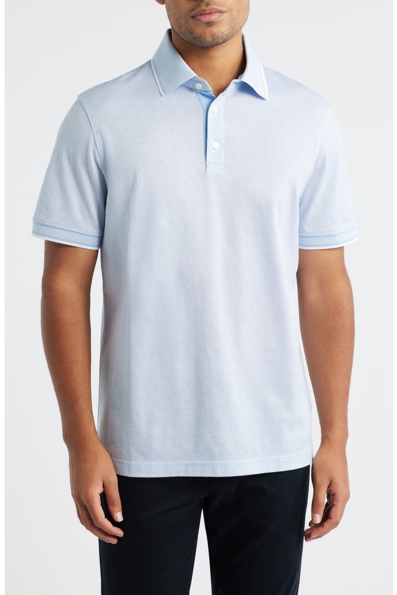 Diamond Piqué Cotton Polo, Main, color, ICE