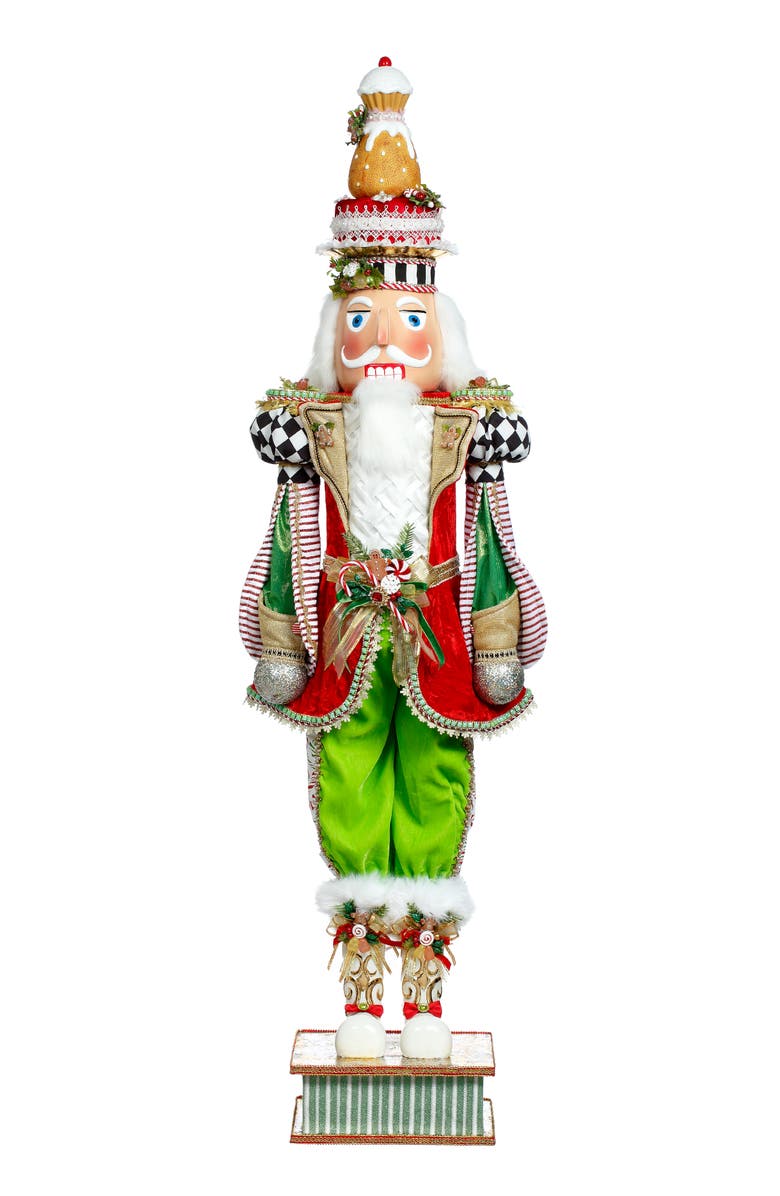 Mark Roberts Gingerbread Nutcracker, Large, Main, color, Bright Green