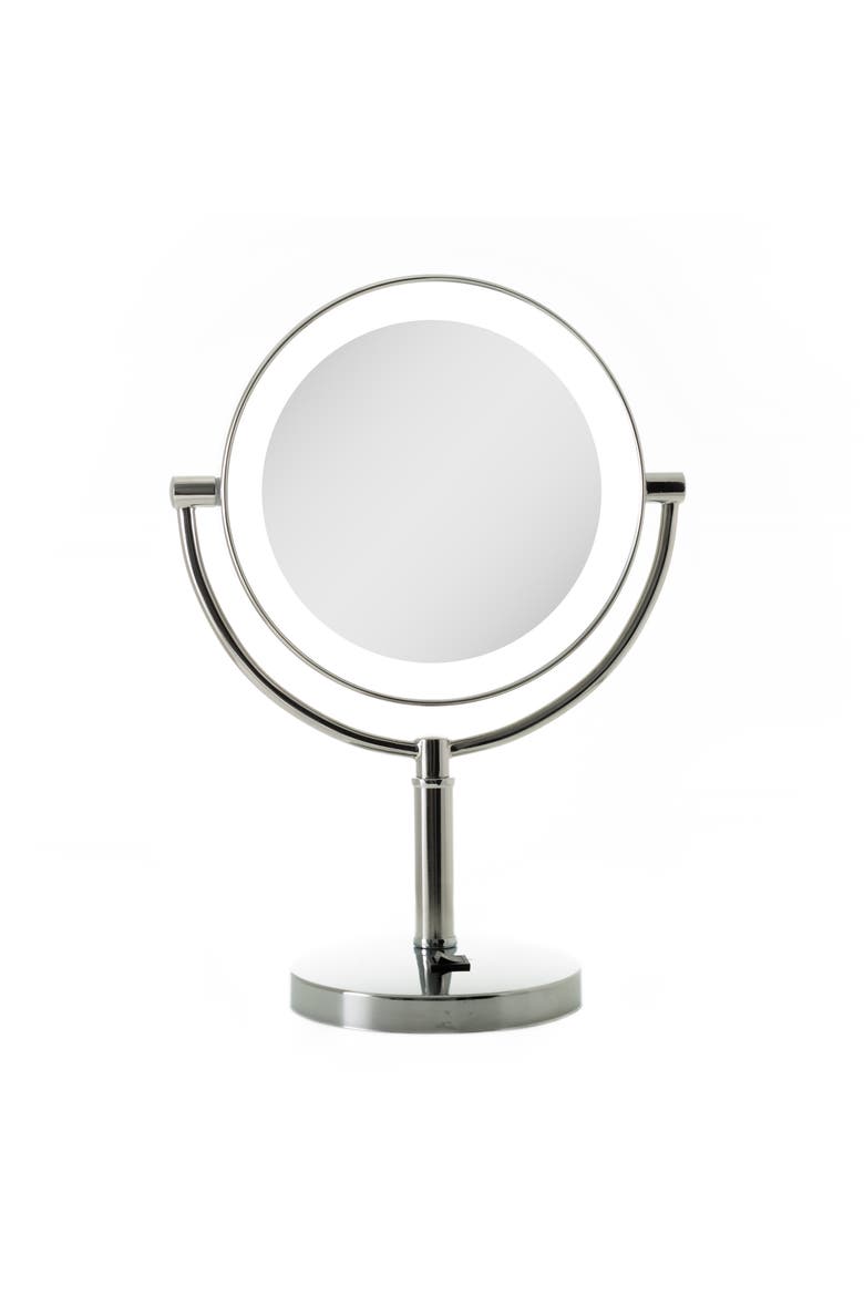 Laguna Lighted Makeup Mirror with 5X/1X Magnifications, Main, color, Chrome