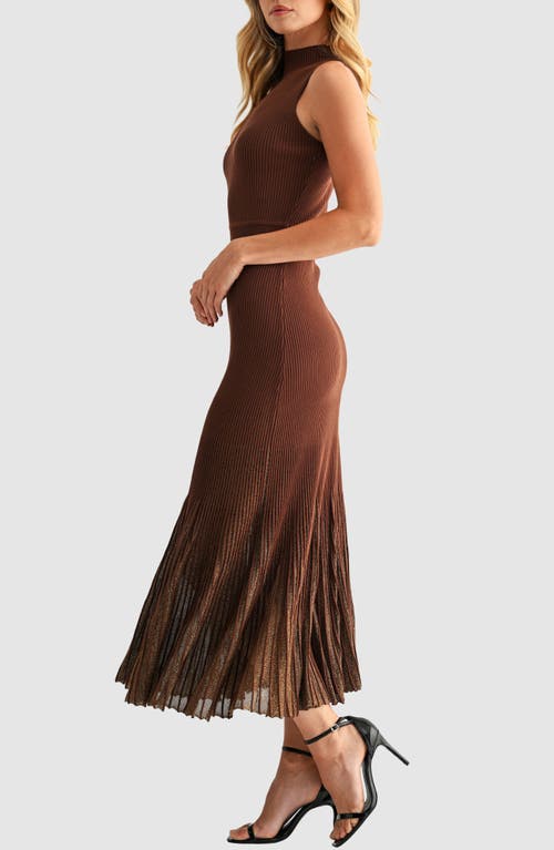 Mila Mae Sleeveless Mermaid Hem Sweater Dress In Brown