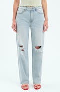 DAZE 1999 Ripped High Waist Straight Leg Jeans