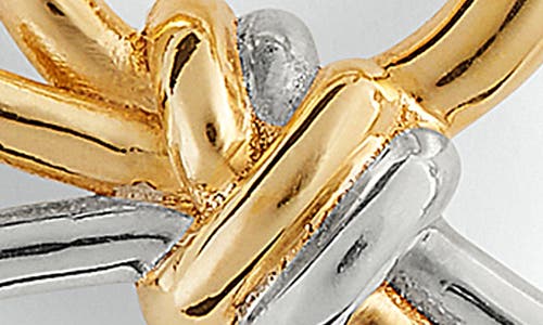 Bottega Veneta Two-tone Knot Hoop Earrings In Gold