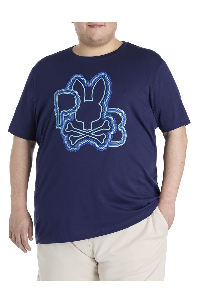 Psycho Bunny Big & Tall Carlo Graphic Tee, Main, color, Evening Blue