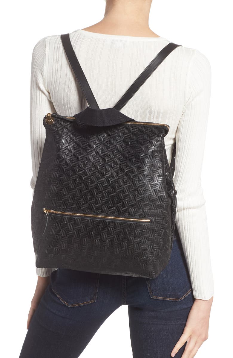 Clare V. Remi Leather Backpack, Alternate, color,