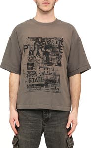 PURPLE BRAND Texture Graphic T-Shirt