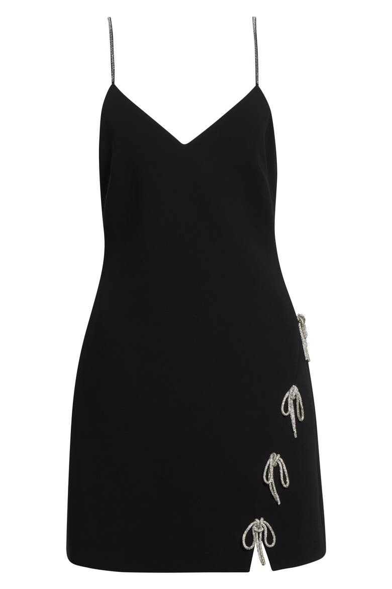 Rhinestone Bow Minidress, Alternate, color, BLACK