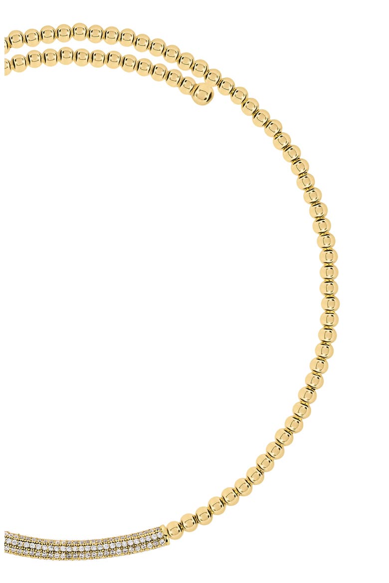 Modern Muse CZ Bar Beaded Choker Necklace, Alternate, color, GOLD