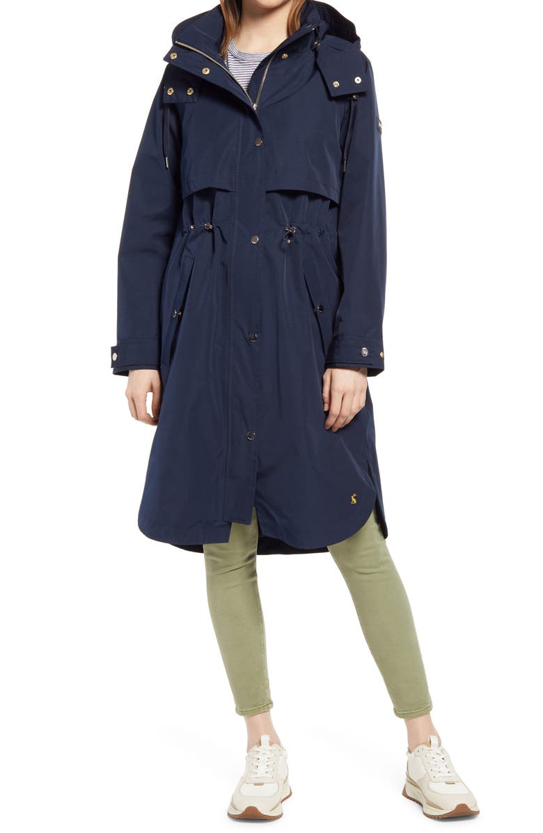 Joules Helmsley Longline Hooded Waterproof Raincoat, Alternate, color, 