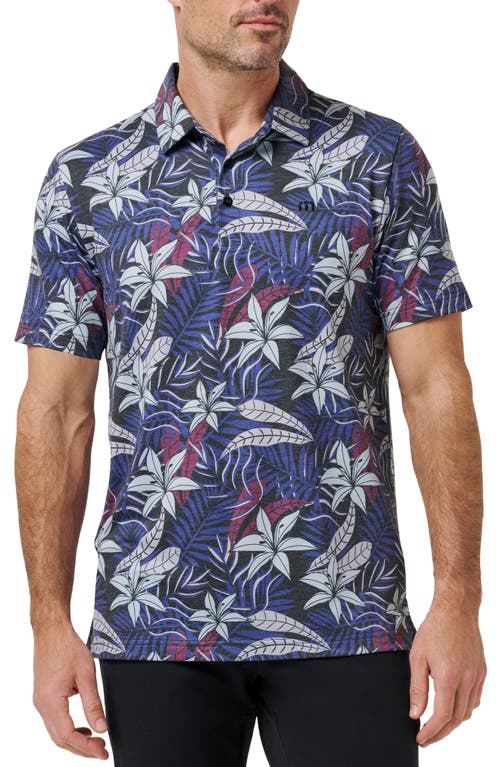 Travismathew Featherweight Tropical Piqué Polo In Blue