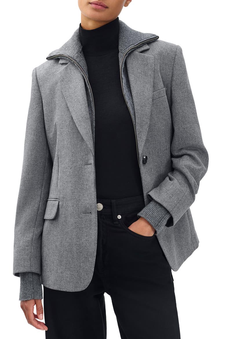 Frank Mixed Media Blazer, Main, color, GREY